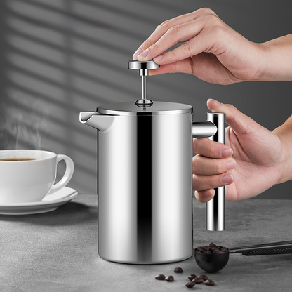 The GroundState Press - Stainless Steel French Press Coffee Maker